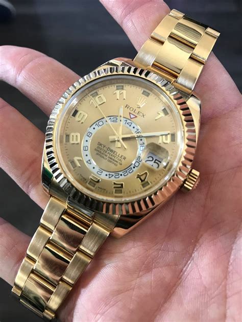 used rolex sky dweller yellow gold|rolex sky dweller price chart.